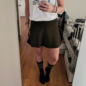 Zara forest green skater skirt